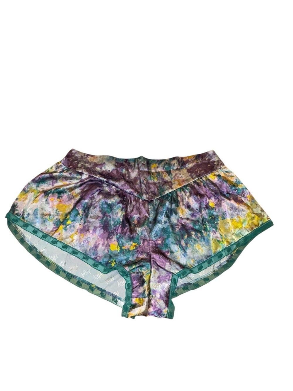 Yitty by Lizzo Plus Size Satin Lounge Shorts 5X Deep Sea Watercolor Sleepwear